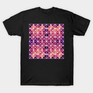 Sunset Geometric Grid Pattern T-Shirt